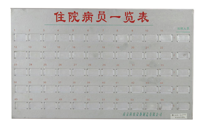 “華瑞”不銹鋼病員一覽表C103