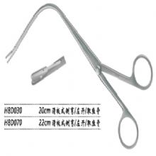 金鐘喉用鉗滑板式 H8D070 22cm 滑板式 側彎 左開（取魚骨）取魚骨喉鉗