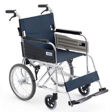 MIKI三貴手動輪椅車MPTC-46JL 藍色S-3重量11.5公斤，小型便攜，免充氣實心胎輪椅