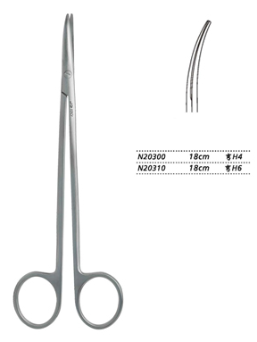 金鐘顯微剪神經剪 N20310 18cm 彎H6 指圈柄