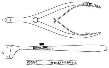 金鐘鼻鏡E00510 檢查 直 頭長20（小兒）