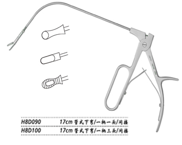 金鐘喉用鉗管式 H8D100 17cm 管式 下彎 一柄三頭（間接）