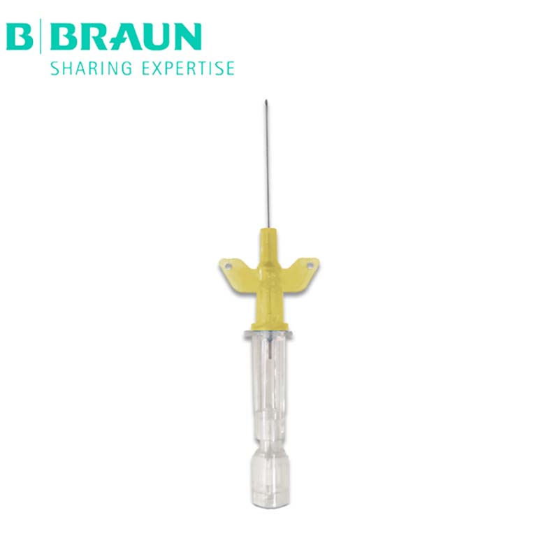德國貝朗動靜脈留置針Introcan-W英初康 帶翼 24G 針頭0.7×19mm 黃色  貨號4254074B
